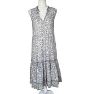 MSRP $490 Ulla Johnson Tiered Dropped Waist Sleeveless Midi Size 8 | QUICK SHIP